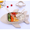 Airplane Shape Wheat Straw Tableware Set